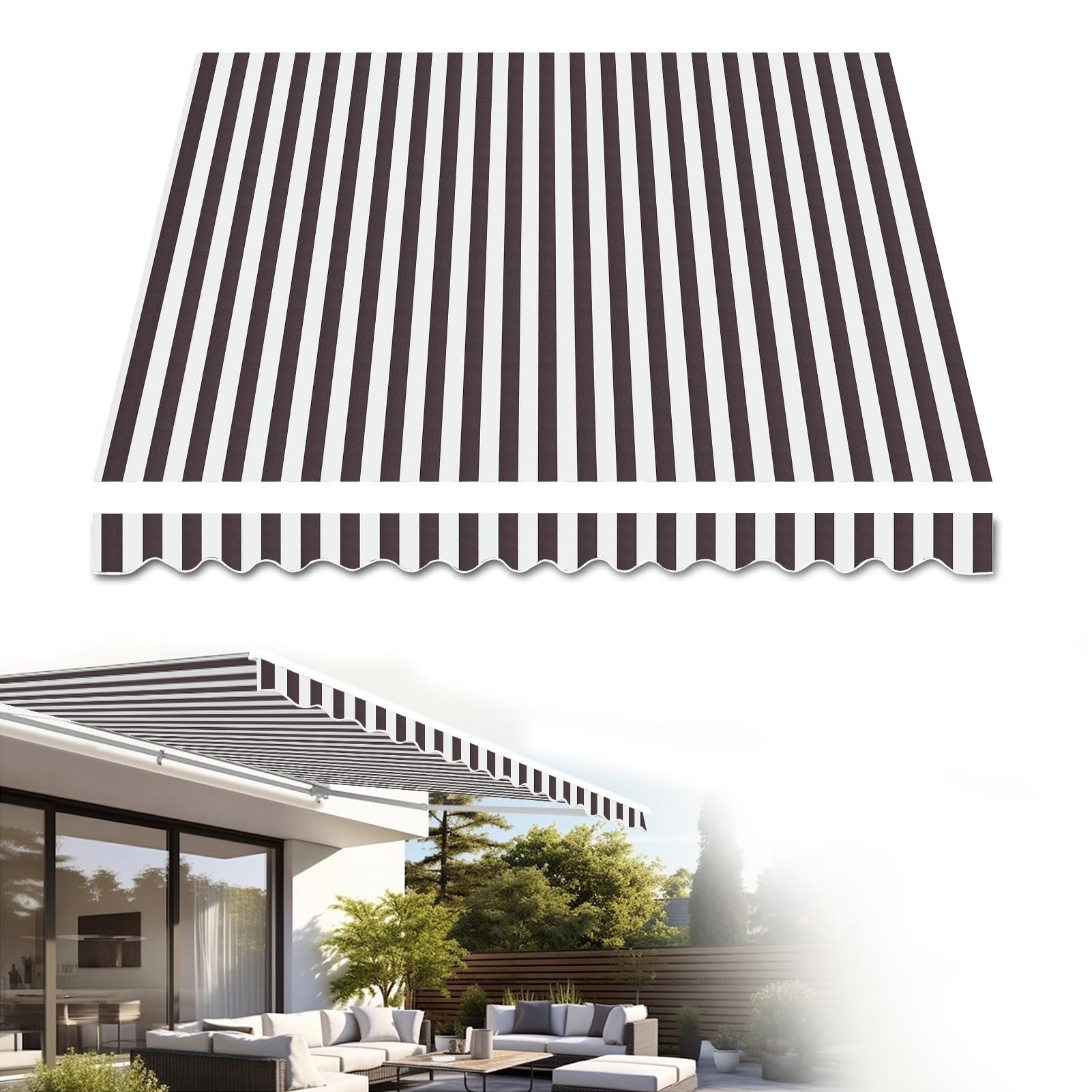 Auvent de remplacement pour store banne rétractable 2m tissu B