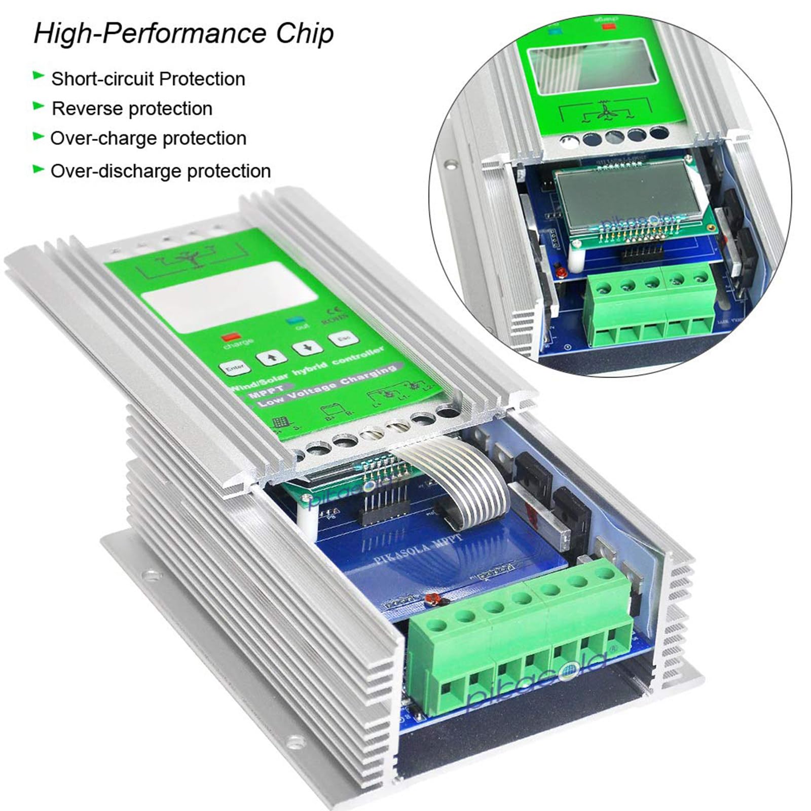 Sistema di ricarica ibrido solare per turbina eolica da 6000 W-10000 W, controller per batterie da 12 V/24 V/48 V, regolatore di energia off-grid, soluzione efficiente di energia solare ed eolica