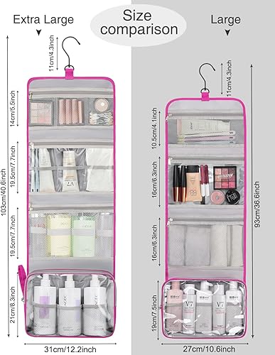 Miniatura 7 de Relavel Neceser colgante para hombres y mujeres para viajar, 02-rosado intenso, Neceser para mujer