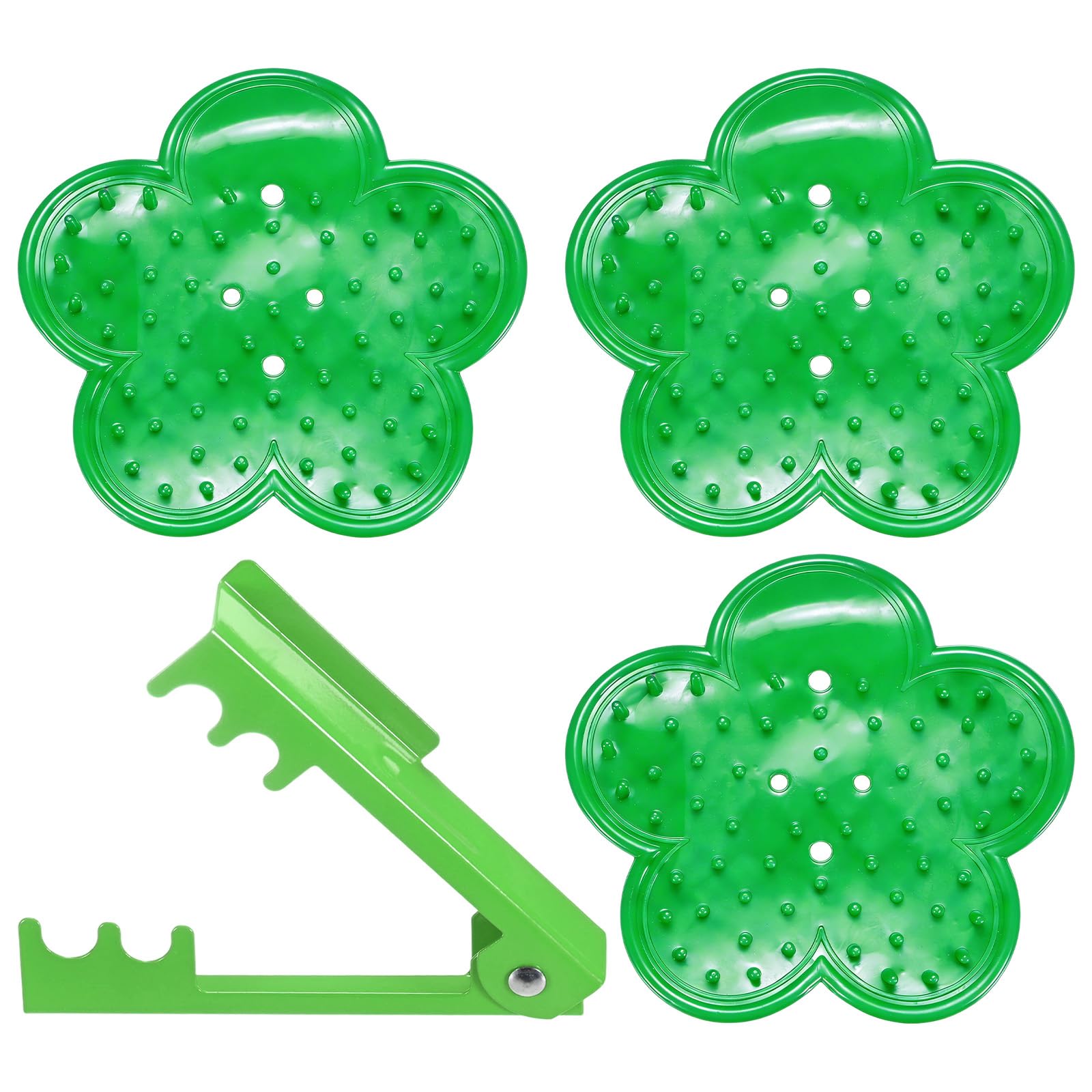 M METERXITY 1-Set Rose Thorn Stripper Tool, Plastic Metal Rose Stem Leaf Thorn Stripper for Bouquets Pruning Branches/Floral Arrangement, Flower Stripping Tool Remove Kit [Green]