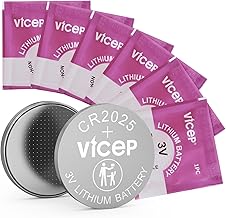 6-Pack CR2025 CR 2025 Lithium 3V Button Cell Batteries for Car Keyrings, Watches, Remote Controls, Alarm Detectors and Other, Individually Packaged