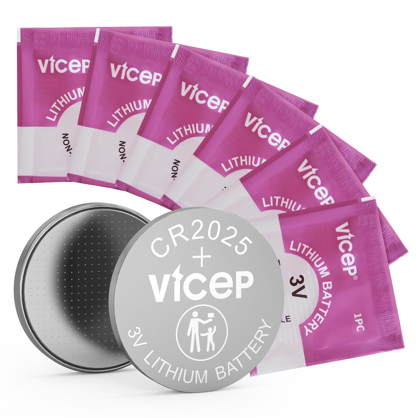 ViCep 6個 CR2025 ボタン電池 CR 2025 3V リチウム コイ…