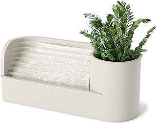25 Green Bathroom Ideas Bringing Nature Indoors 165 Umbra Stream Tabletop Water Fountain with Planter or Stationery Slot, Hu...