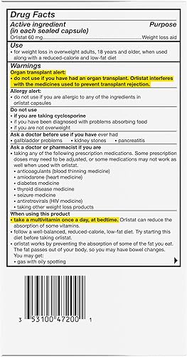 Vista 16 de alli Píldoras de dieta para bajar de peso, cápsulas Orlistat de 60 mg, ayuda para perder peso sin receta, paquete de recarga de 120