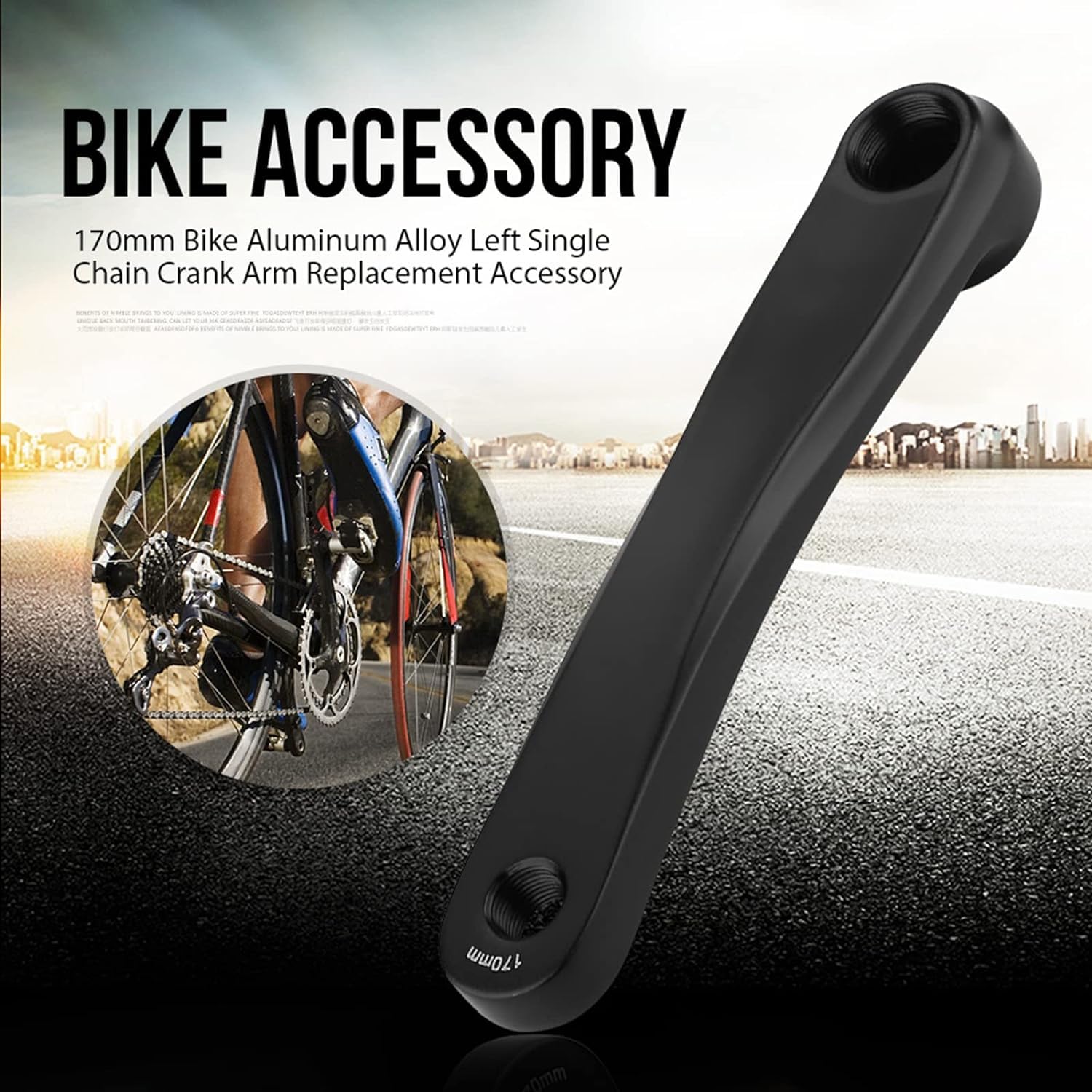 Brazo de Manivela de Bicicleta 170 mm Aluminio para Bicicletas de Montaña