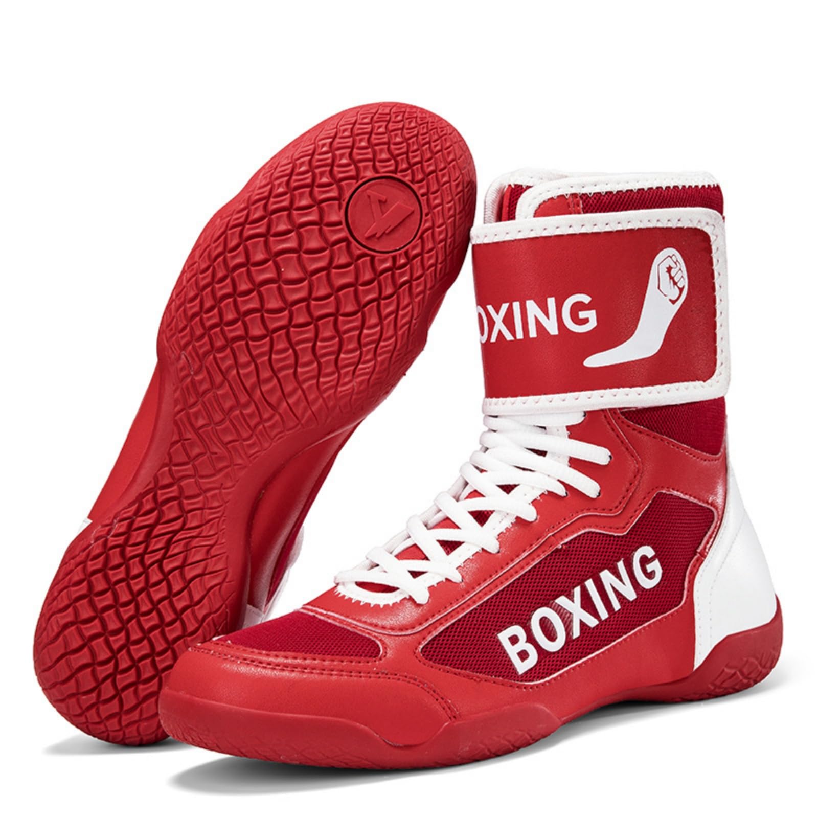 Hixingo Scarpe da Boxe Uomo Donna 39-46, Stivaletti da Wrestling Uomo Donna con Suole in Gomma Antiscivolo Leggero e Traspirante per Allenamento di Fitness