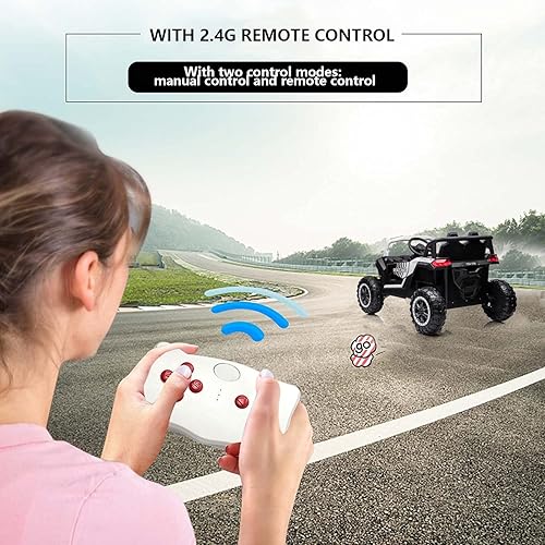 Miniatura 3 de Vehículos eléctricos utilitarios para niños UTV de 12 V, con control remoto, música de 4 ruedas, regalos de cumpleaños de Navidad para niños y niñas