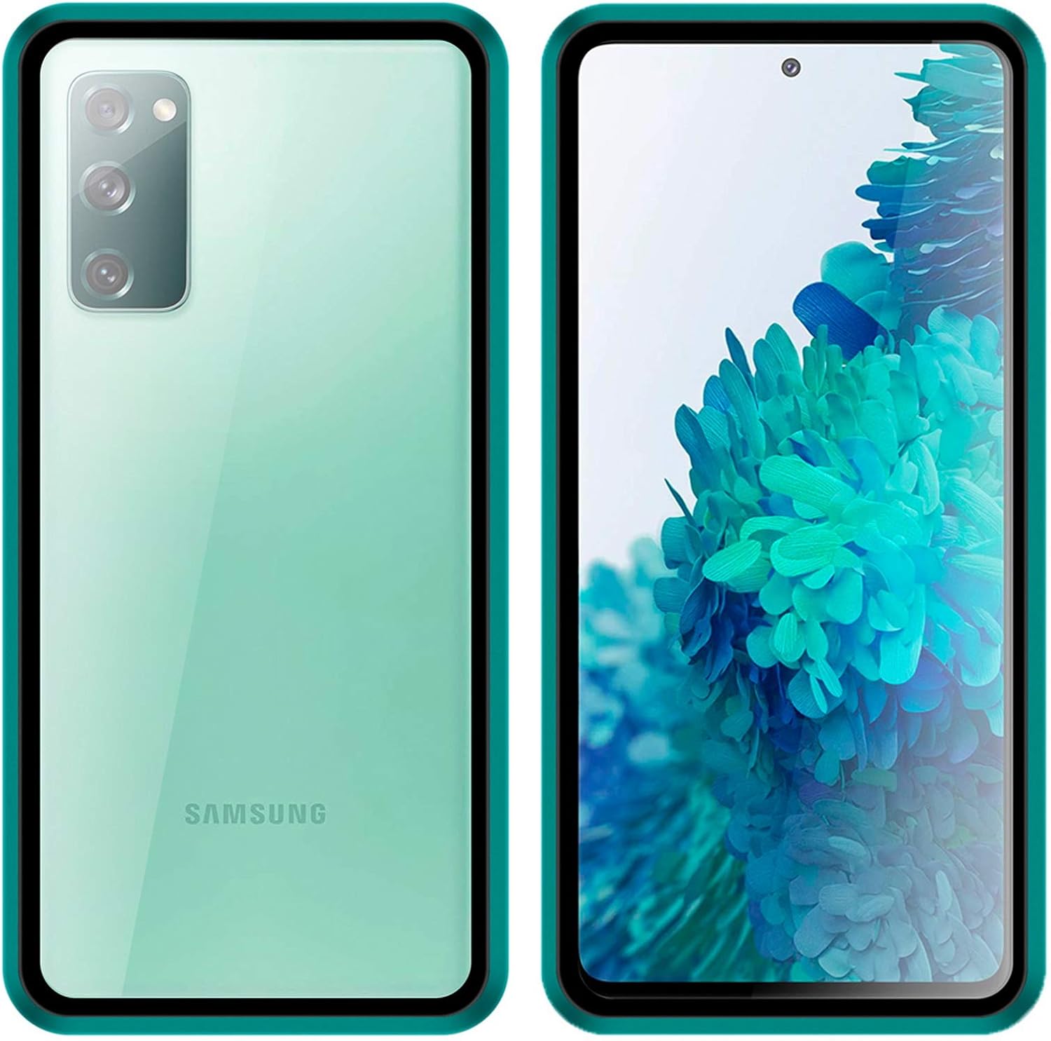 Amazon Com Dwaybox 360 Degree Full Body Case For Samsung Galaxy S Fe 5g 6 5 Inch With Front Back Transparent Tempered Glass Anti Scratch Magnetic Adsorption Metal Protective Cover Green Cell Phones