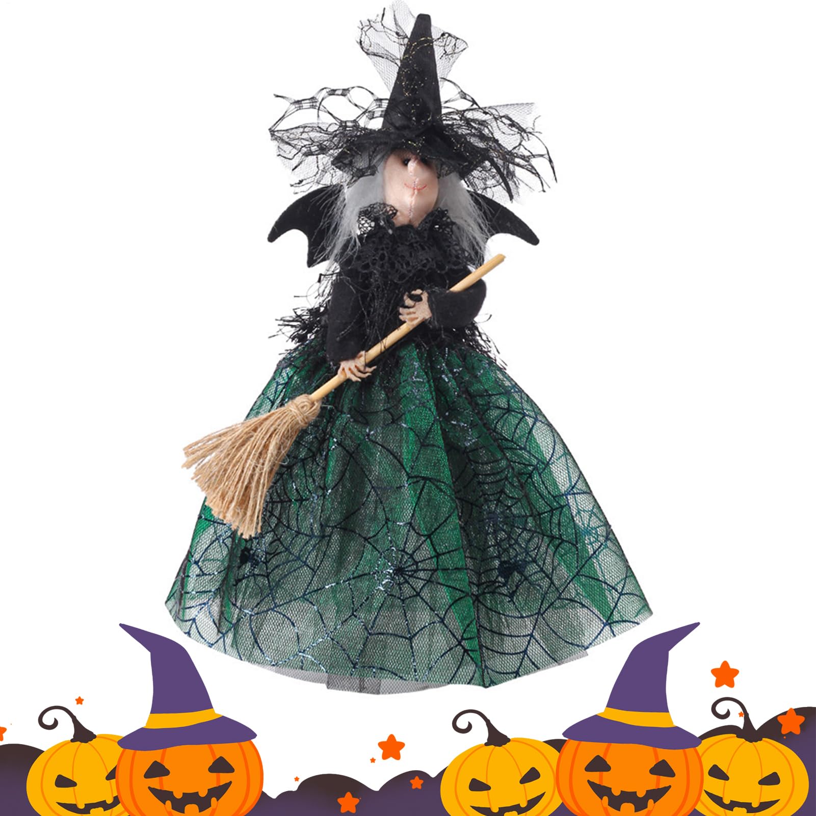 Czarna wied?ma, kolekcjonerska lalka Halloween, duch, czarownica, czubek drzewa Halloween
