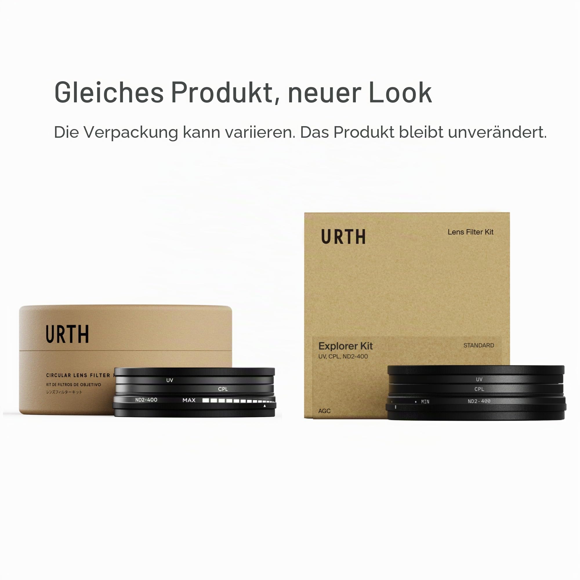 Urth 77 mm 3-in-1 UV, Zirkularer Polfilter (CPL), ND2-400 Filter Kit — Explorer Filterset, mehrfachbeschichtetes optisches Glas, ultraflache Kamerafilter mit 2 Kappen