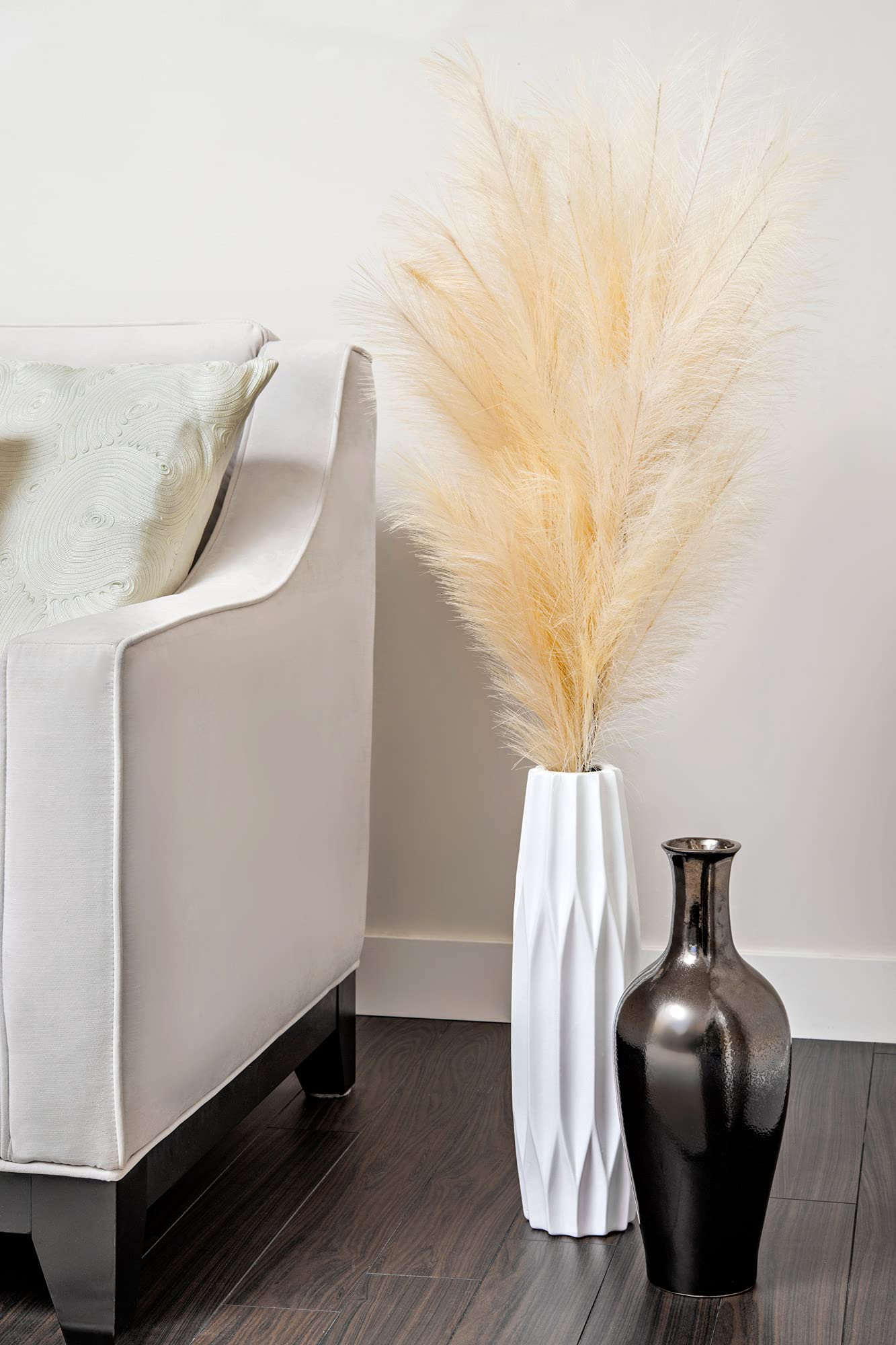 Panache Artificial Pampas Grass Decor Large 115cm Extra Dense Fluffy Natural Color