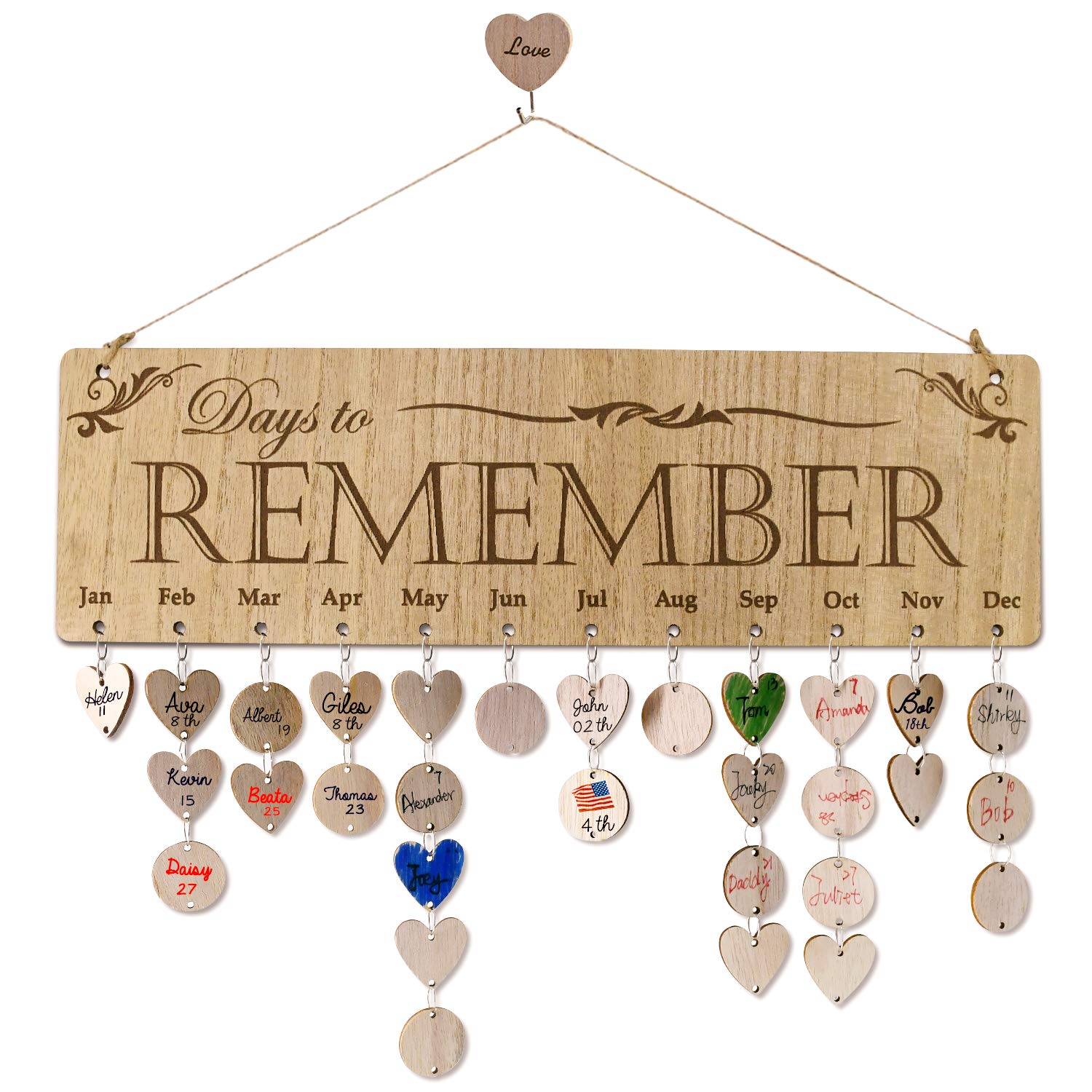 Amazon.com: YuQi Best Gifts Present for Moms Dads from Daughter Son- Wooden Family Birthday Reminder Calendar Board Wall Hanging- Days to Remember- Great Way to Keep All Birthdays & Anniversary's: Home & amazon-com-yuqi-best-gifts-present-for-moms-dads-from-daughter-son-wooden-family-birthday-reminder-calendar-board-wall-hanging-days-to-remember-great-way-to-keep-all-birthdays-anniversary-s-home