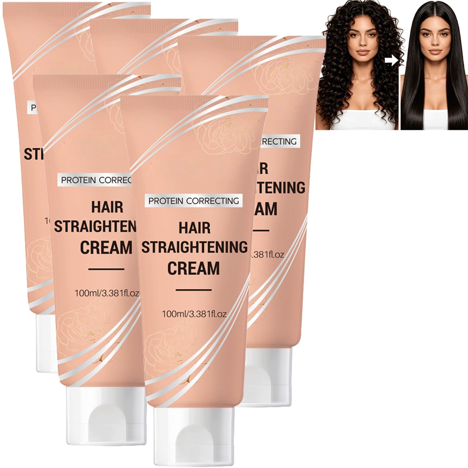 Glättungscreme für glattes Haar, Haarglättungscreme, Anti-Frizz-Haarcremes - Glättungscremes für lockiges Haar & Frizzs Control, Anti-Feuchtigkeit, glättet Kräuseln & verleiht Glanz (5PCS)