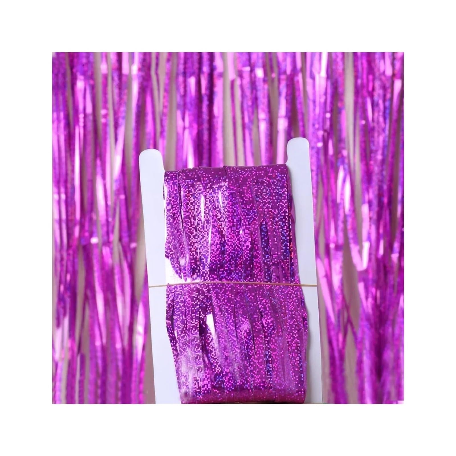 Lot de 5 rideaux à franges en aluminium pour toile de fond de fête, cabine photo, mariage, remise de diplôme, anniversaire, Noël (rosé, 3 m)