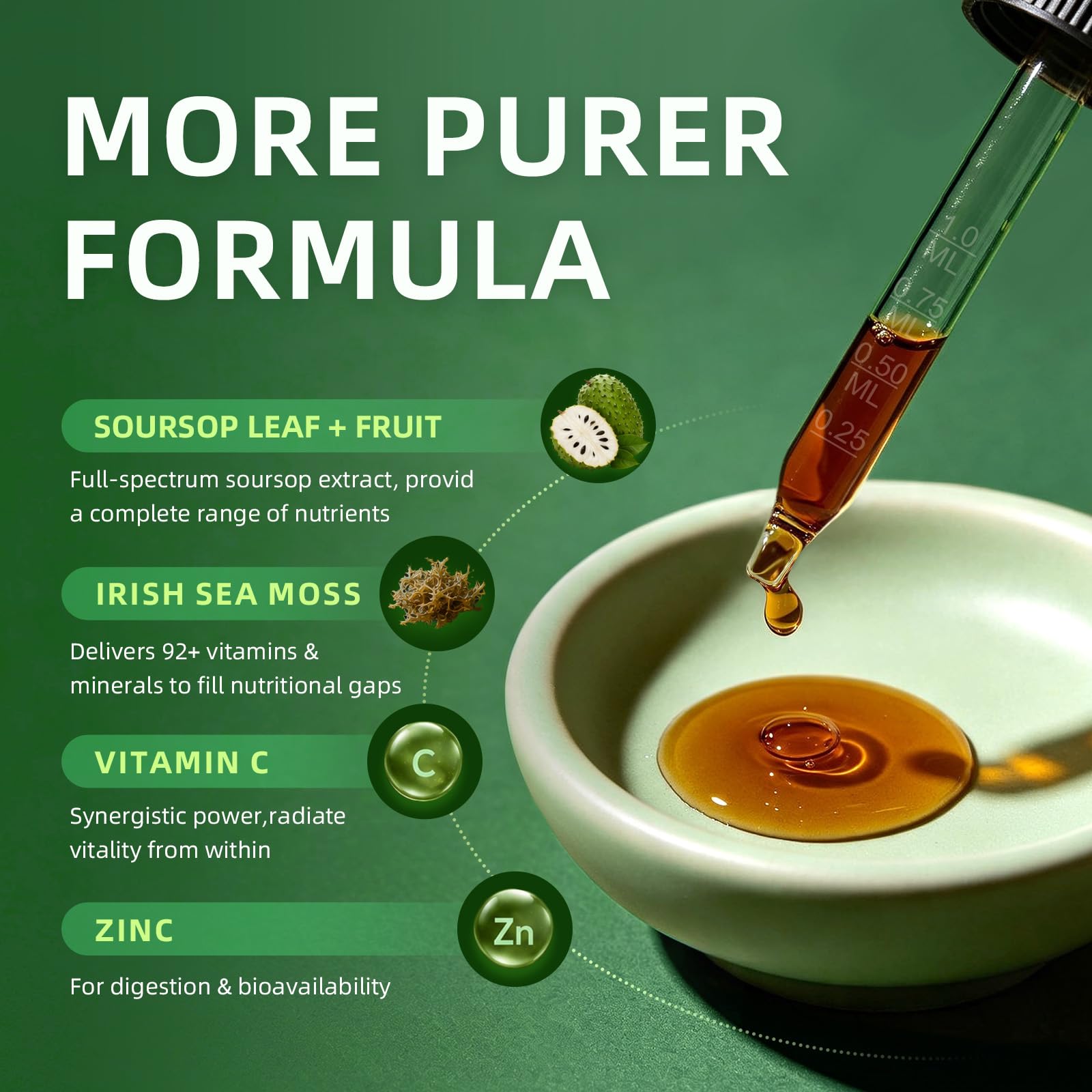 (2 Pack)Whole Soursop Graviola Leaf Extract Liquid Drop with Irish Sea Moss — Amazon image 2