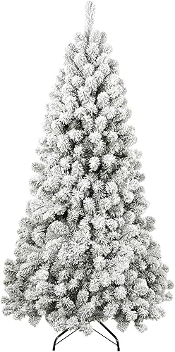 Miniatura 1 de Kadunmina Árbol de Navidad artificial flocado de 4 pies sin luz, pino nevado para el hogar, oficina, vacaciones, decoración interior y exterior,