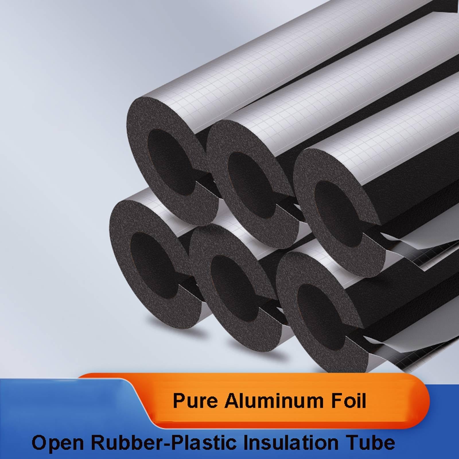 6 Piezas Papel de Aluminio Aislamiento Tuberías para Exteriores Aislante Tubo Espuma Anticongelante Manguera Aislante para Coquilla Aire Acondicionado Longitud 1.31 ft Grosor 3/4"(63.0 mm=2-1/2")