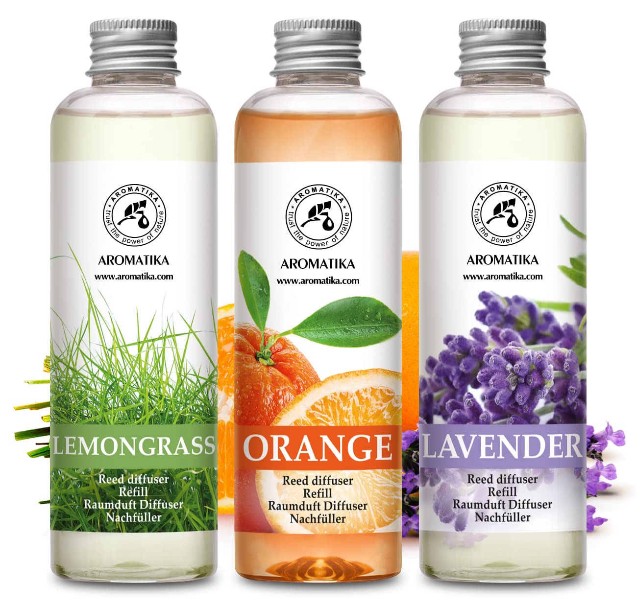 Ricariche Per Diffusore Aromatika – 3x200ml – Profumi: Citronella, Arancio, Lavanda – Fragranza Intensa Per Ambiente – Deodorante Per Casa - 2