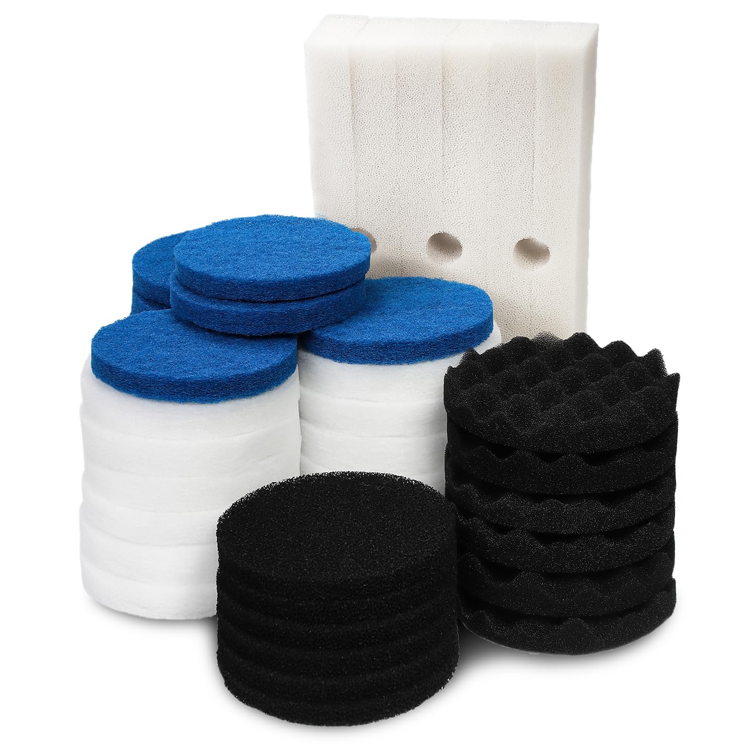 Kompatybilny z Value Pack filtrów piankowych, filtrów precyzyjnych, filtrów węglowych, bio-piankowych i podkładek polerskich, zestaw pasuje do Fluval FX5 (42 sztuki)