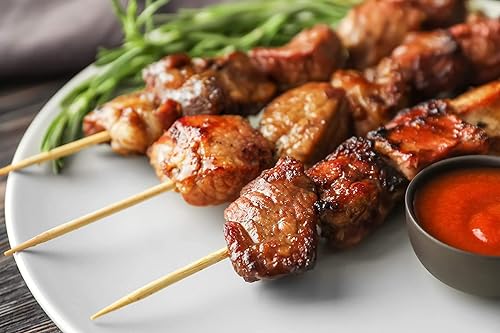 Miniatura 9 de DecorRack Pinchos de bambú natural de 12 pulgadas, 100 pinchos de madera para asar a la parrilla, barbacoa, aperitivos, frutas, smores, cóctel,