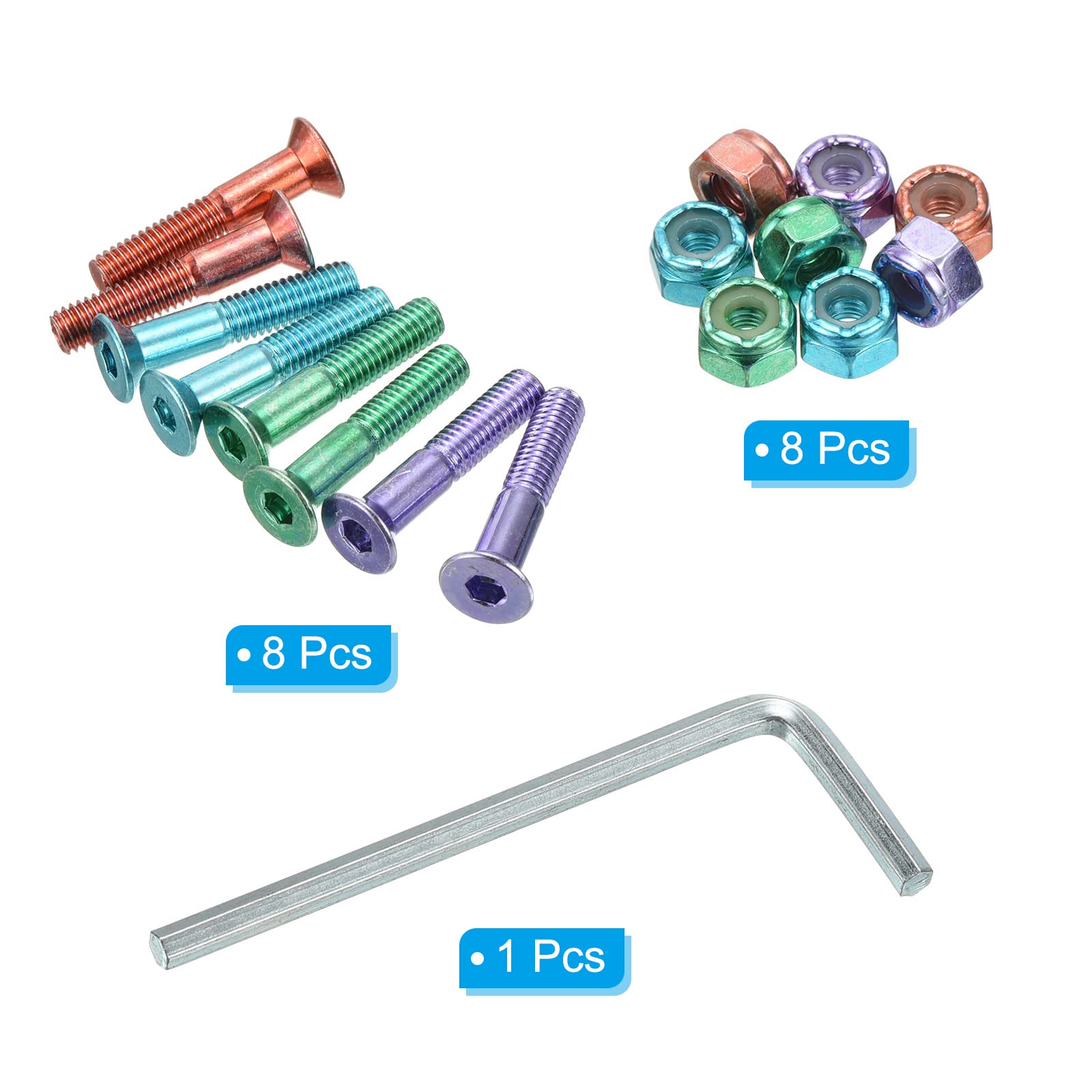 Tornillos Montaje Skate 25mm Kit De Herrajes Para Patineta PATIKIL