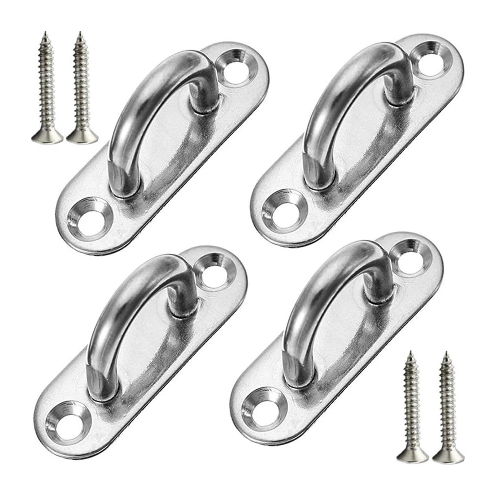 Ucygor One Color Eye Plate 10Pcs Hooks Eye Plate Heavy Oblong Duty Steel Stainless Pad Mount Wall U Boat Ceiling Hanger Ring Garage Hammock For Wall Ceiling Hanging