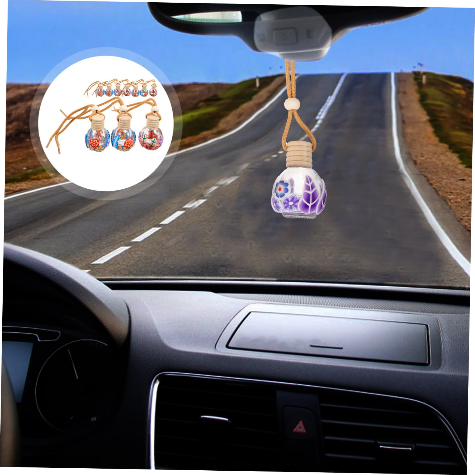 Colgante para Coche Botella de Perfume 10 Piezas Vidrio