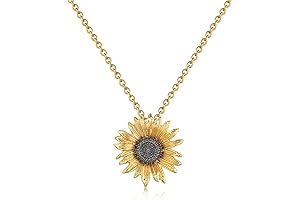Charming Sunflower Edelweiss Necklace: A Symphony of Nature's Beauty