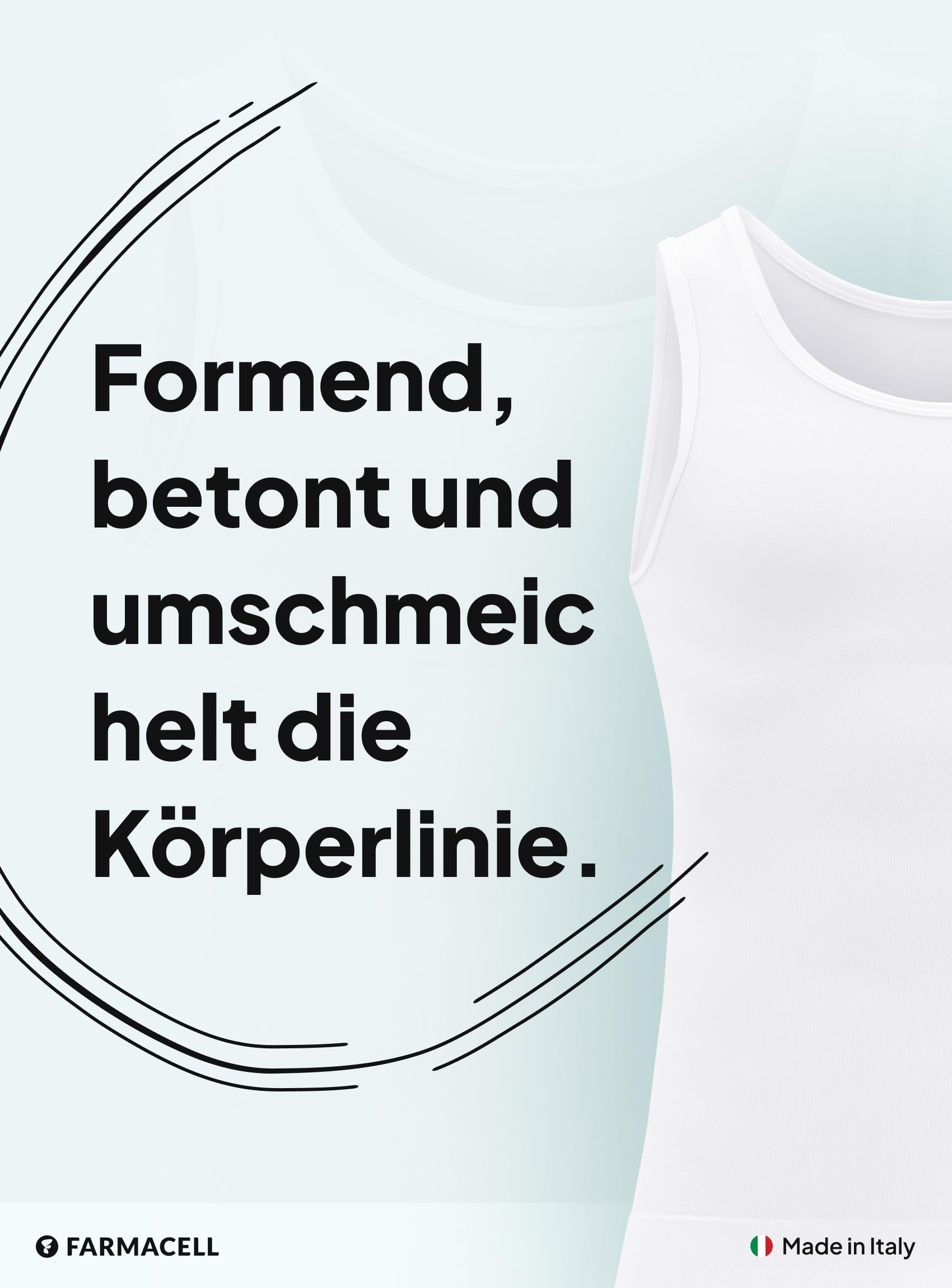 FarmaCell Bauchweg Unterhemd Herren aus Baumwolle, Made in Italy, 417