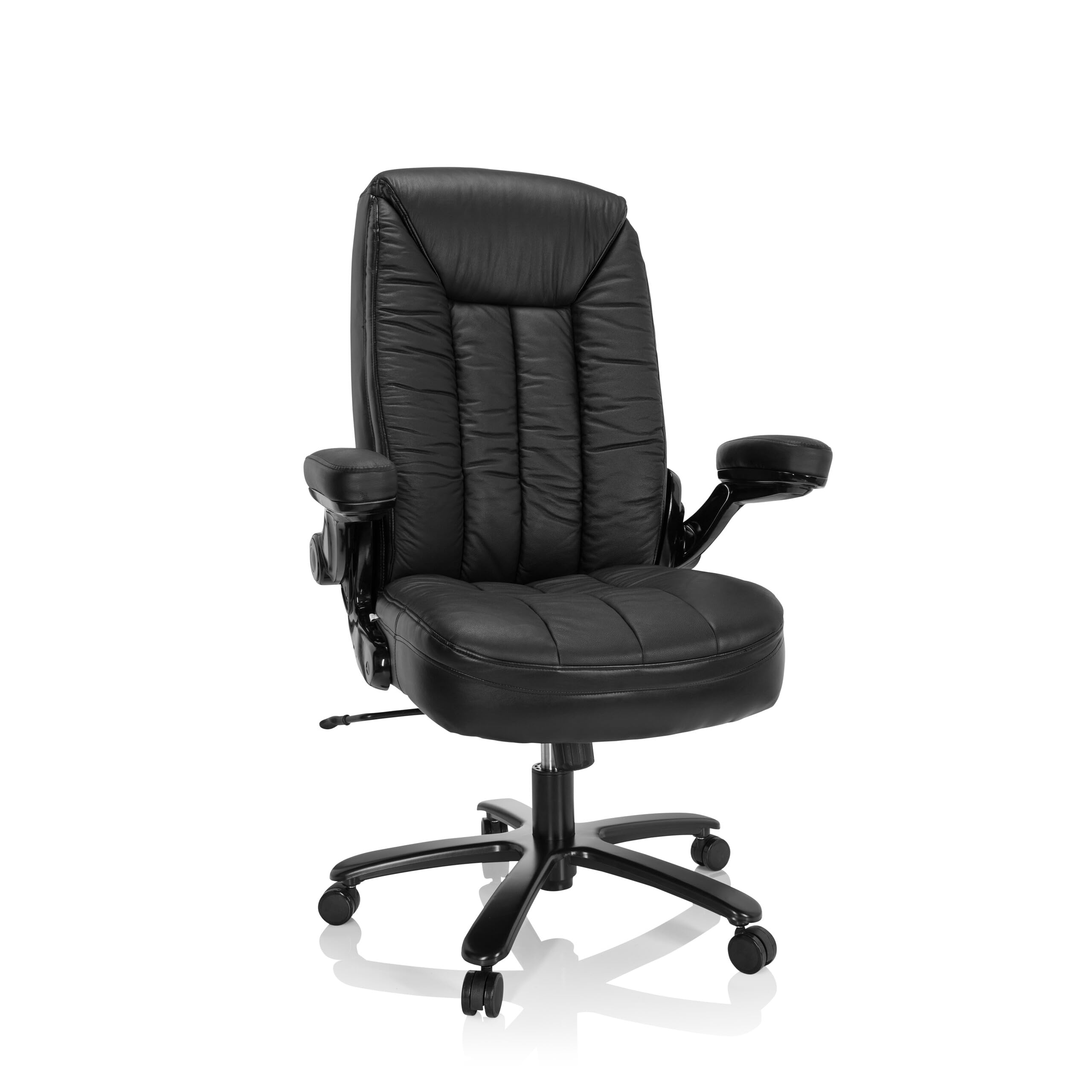 hjh OFFICE XXL Silla giratoria Silla de Oficina Instructor III Cuero Peso máximo 220kg Comoda Negro