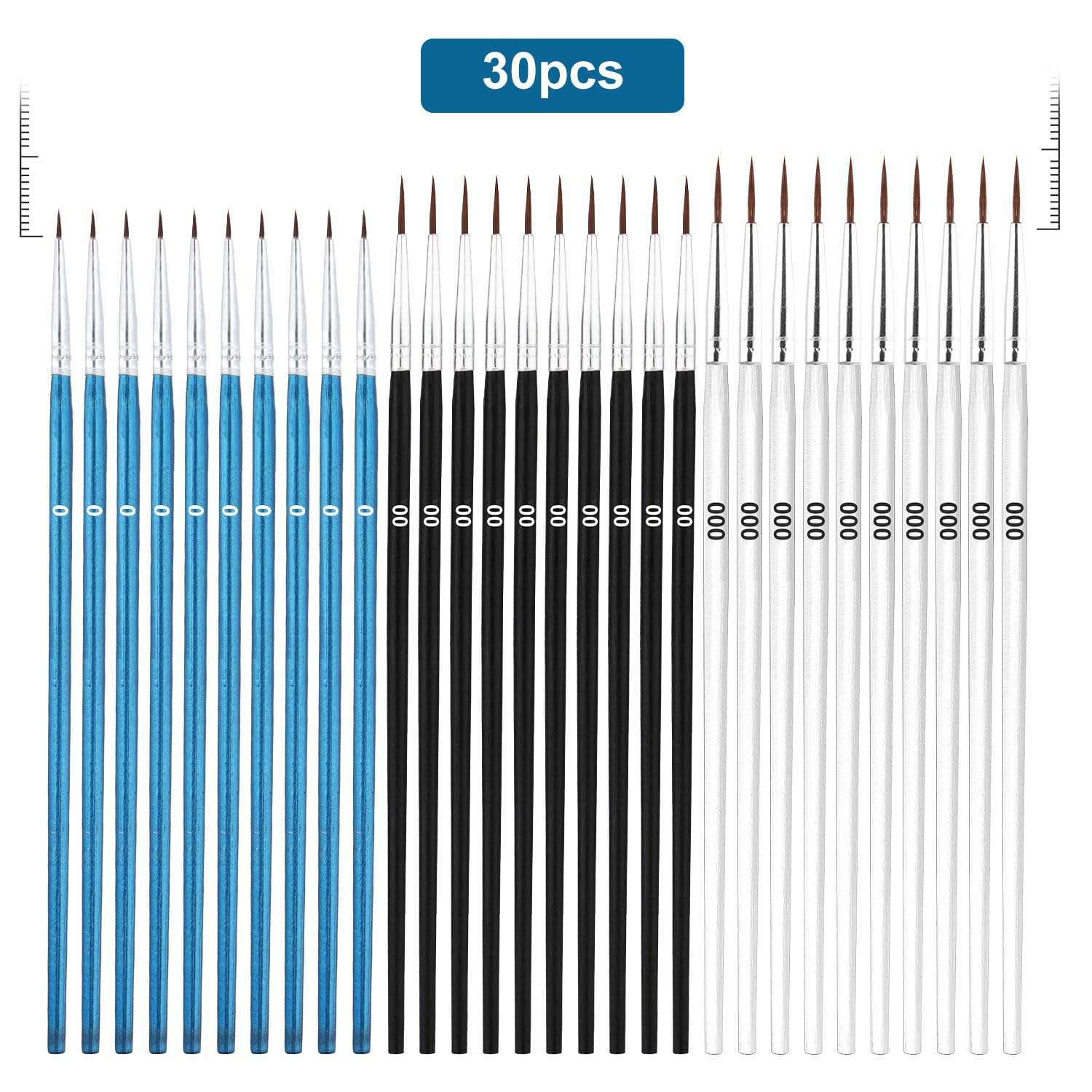 30-Piece Tiny Detail Paint Brush Set - Fine Liner Brushes #0 #00 #000 For Miniature, Crafts & Face Painting - View #4
