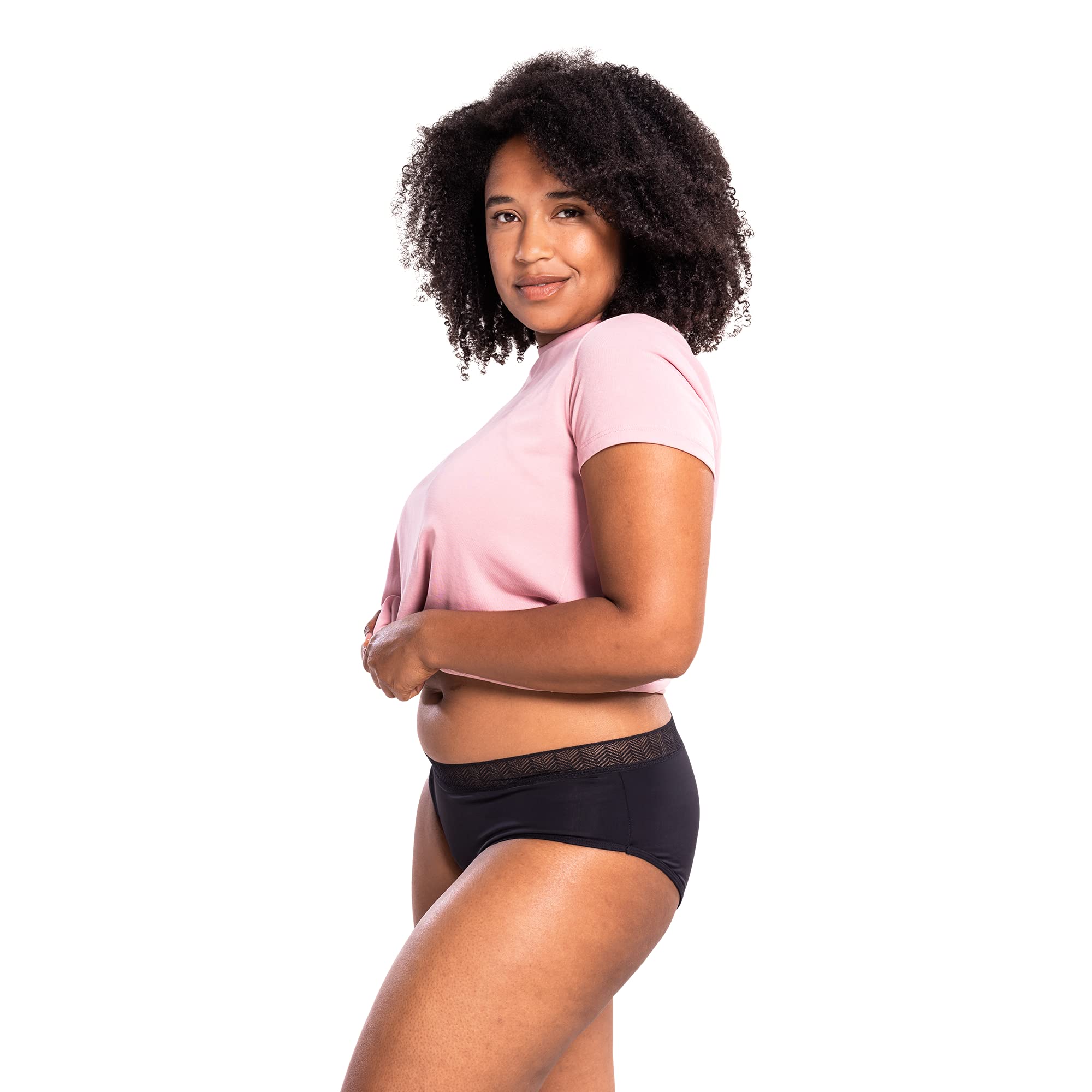 Selenacare Ropa interior menstrual para mujer, lavable, 100% vegana, sostenible, 25 ml, Negro , M