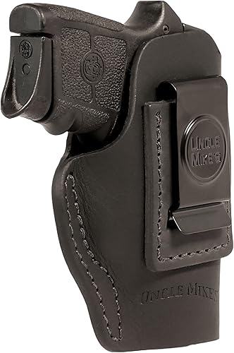 Miniatura 3 de Uncle Mike's Funda para pistola Ruger LCP 380, funda de cuero IWB compatible con Ruger EC9S, S&W MP Bodyguard, Walther PPK, Sig Sauer P938