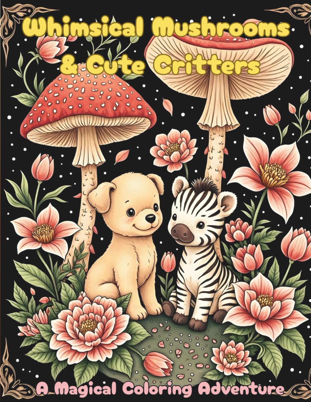 Whimsical Mushrooms & Cute Critters: A Magical Coloring Adventure: 40 Enchanting Animal and Mushroom Illustrations for Coloring Fun