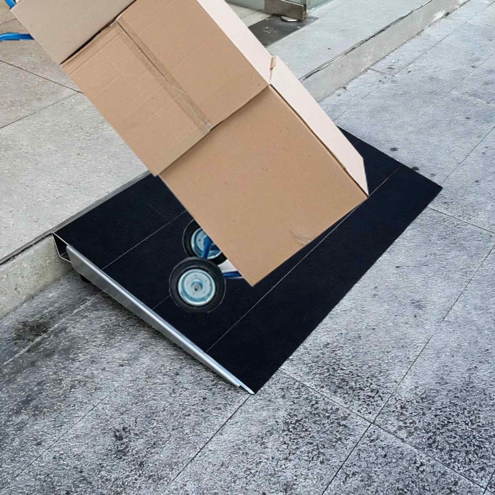 Rampa Progowa 76 cm, Antypoślizgowa, Aluminiowa, Przenośna Rampa dla Wózków Inwalidzkich, Regulowana Wysokość 6-13,5 cm, Nakładka na Rampę o Udźwigu 300 Kg