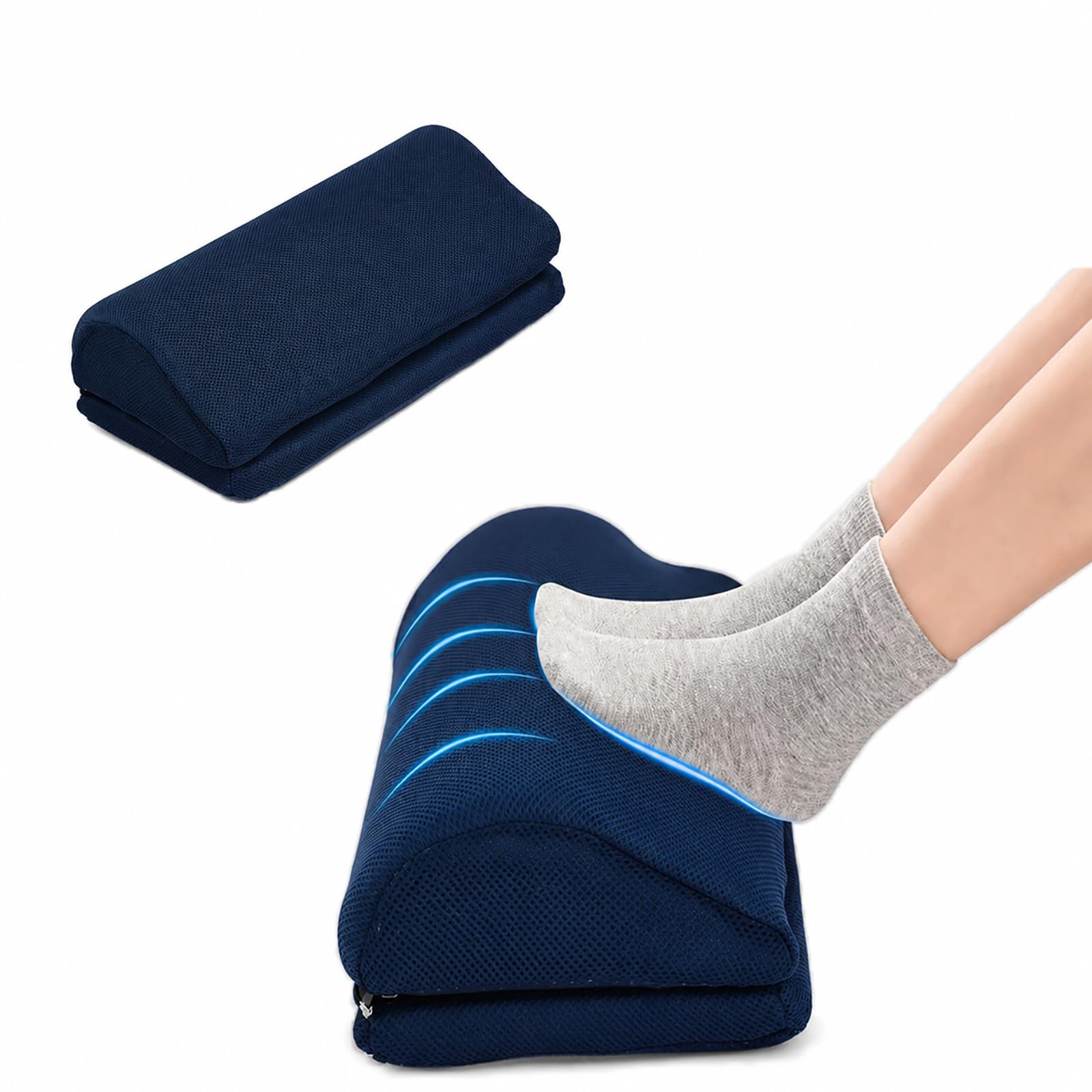 Reposapiés Oficina Ajustable para Debajo del Escritorio, Almohadilla Reposapiés con 2 Opciones de Altura para Uso en Casa y Oficina,Armada,45 * 22 * 13CM