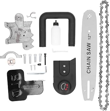 Kadimendium Electric Chainsaw Converter Set High Carbon Steel Electric Bracket Chainsaw Converter Chainsaw Electric Chainsaw Modification Tool for Angle Grinder Woodworking Tool