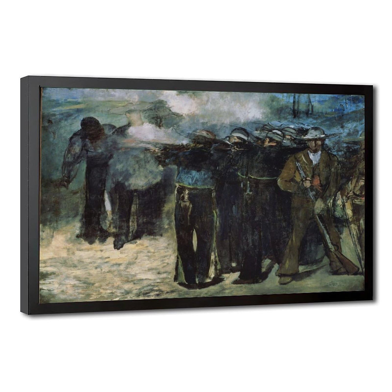 WCYB Execution of Emperor Maximilian (1867) Edouard Manet Posters Prints Canvas Deco Paintings Wall Art Hangable Frame 12" L X 18" W