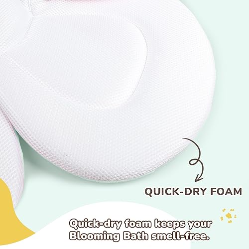 Miniatura 3 de Almohadilla de baño de bebé para fregadero de bañera infantil, bañera de flores antideslizante para bebés de 0 a 6 meses, cojín de baño suave para
