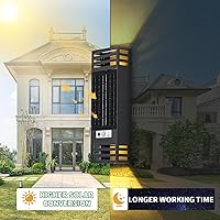Vista 2 de LANFU Lámpara LED solar moderna rectangular para pared al aire libre, IP65, impermeable, para exteriores, para casa, patio, pared exterior, paquete