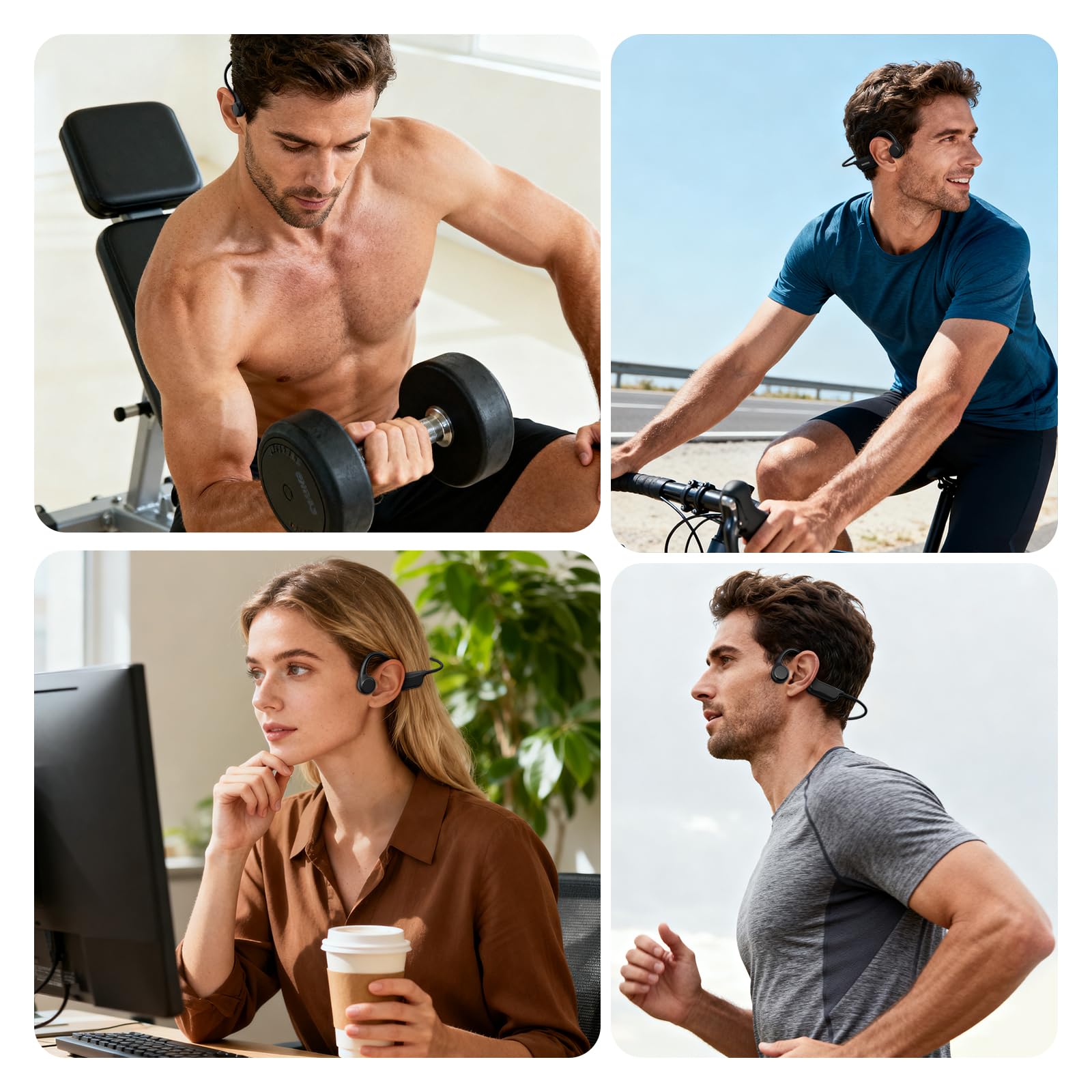 MANKIW Knochenschall Kopfhörer Bluetooth 6.0, Open Ear Sportkopfhörer, Typ-C Schnellladung, IPX5 Wasserdicht Bone Conduction Headphones für Laufen, Fitness, Autofahren