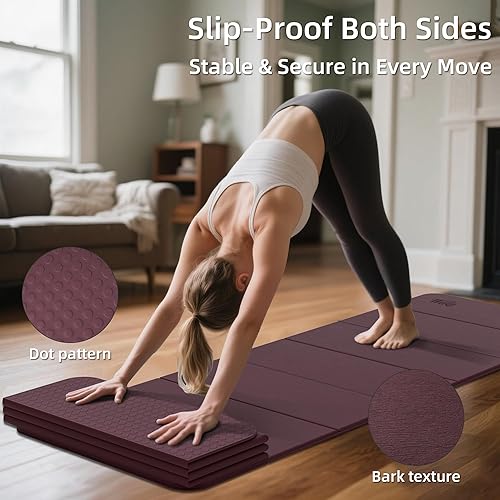 Miniatura 4 de Tapete de yoga extra grueso de 12 pulgada, equipo de pilates, 69 x 24 pulgadas, tapetes de entrenamiento sin olor para gimnasio en casa, tapetes de