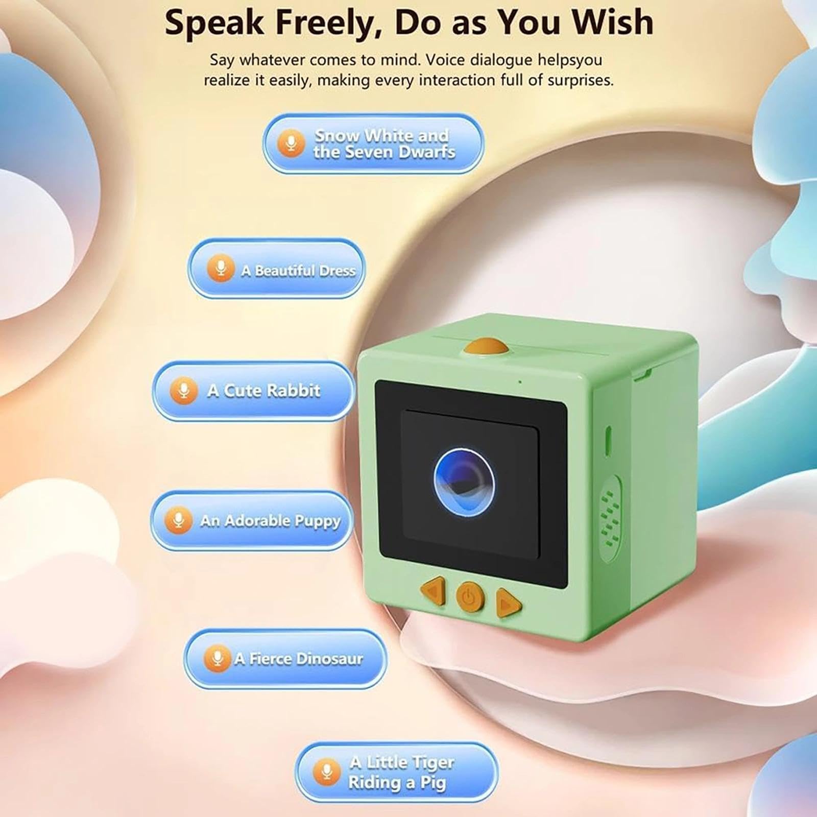 YOZO Sticker Box Printer Ai,ai Sticker Box Printer,smart-ai-voice Stickerbox,with 2.4" Display,Inkless Portable ，mini For Offices And Schools(A)