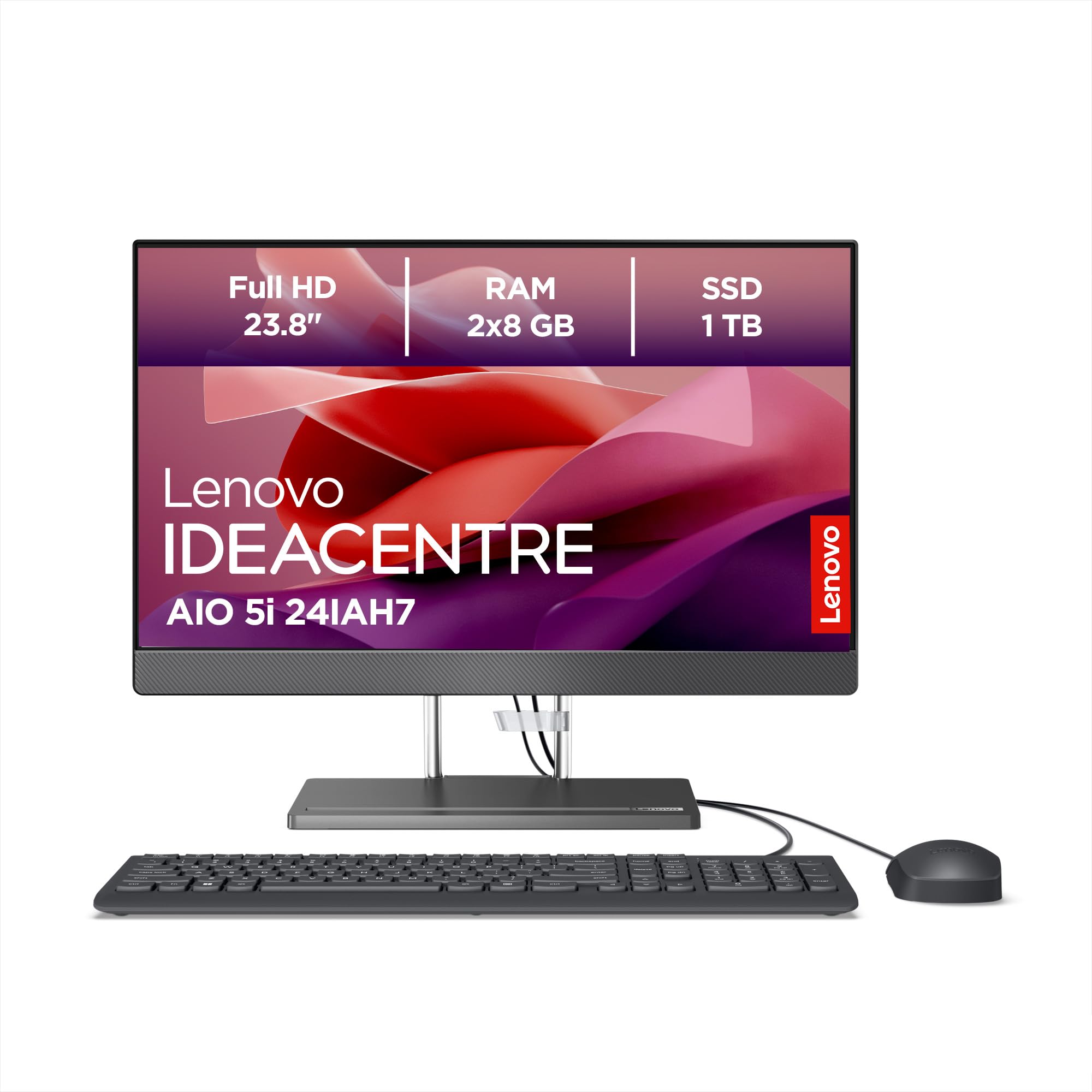 Lenovo IdeaCentre 5i All in One | 23,8" Full HD Display | Intel Core i5-13500H | 16GB RAM | 1TB SSD | Intel Iris Xe Grafik | Win11 Home | QWERTZ | grau | inkl. Tastatur & Maus | 3 Monate Premium Care