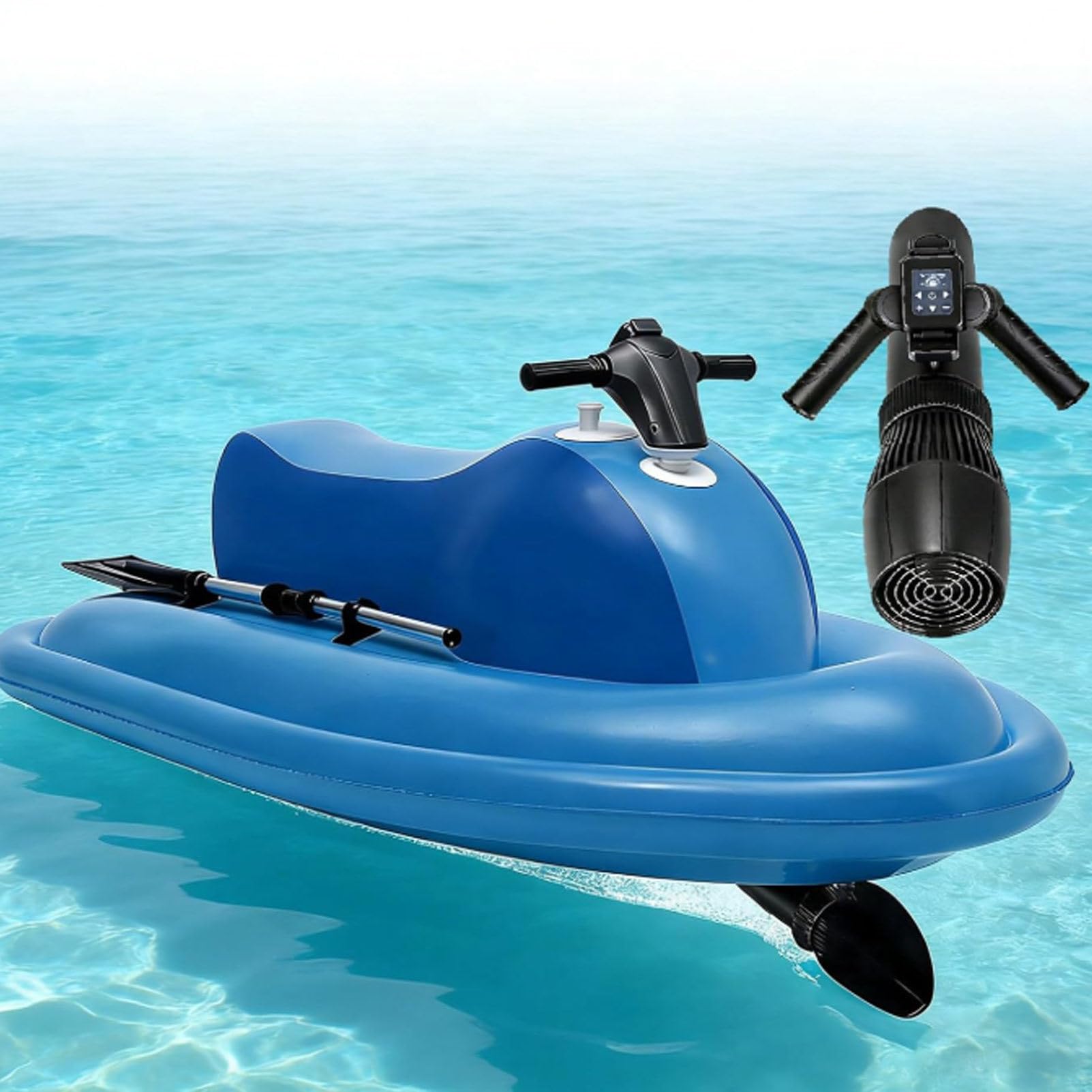 Oiyekntd Electric Inflatable Boat with Motor, Rechargeable Battery, Portable Jet Ski & SUP Motor for Adults & Kids, Diving, Swimming, Kayaking (Battery Removable Version) 700W16A