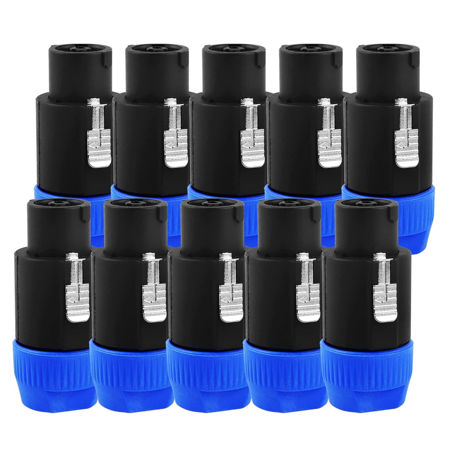 HBU 10pcs 8 Pole Speakon Connector - Pack of 10 Pro Audio Jack Amplifier NL8 Speak-On Quick Lock Plugs - Compatible with Neutrik Speak-On NL8FC, NL8FX, NL8MP for Loudspeaker Connection
