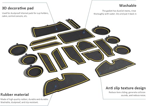 Vista 37 de Auovo Insertos para portavasos compatibles con Subaru Crosstrek Impreza 2024 2025, accesorios de silicona personalizados para portavasos de Rojo
