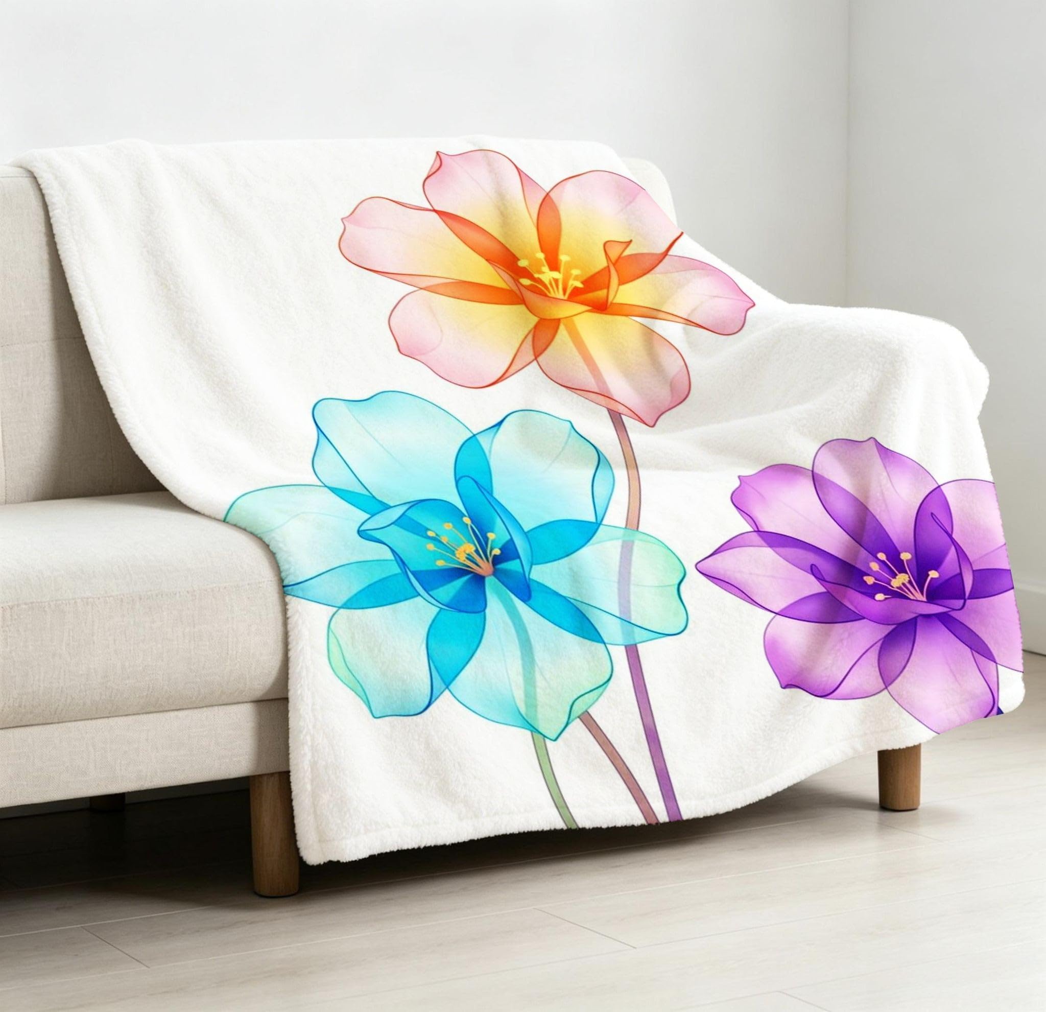 Manta Entretiempo Grande, Flores de Colores, 220x240 cm, AQ8381