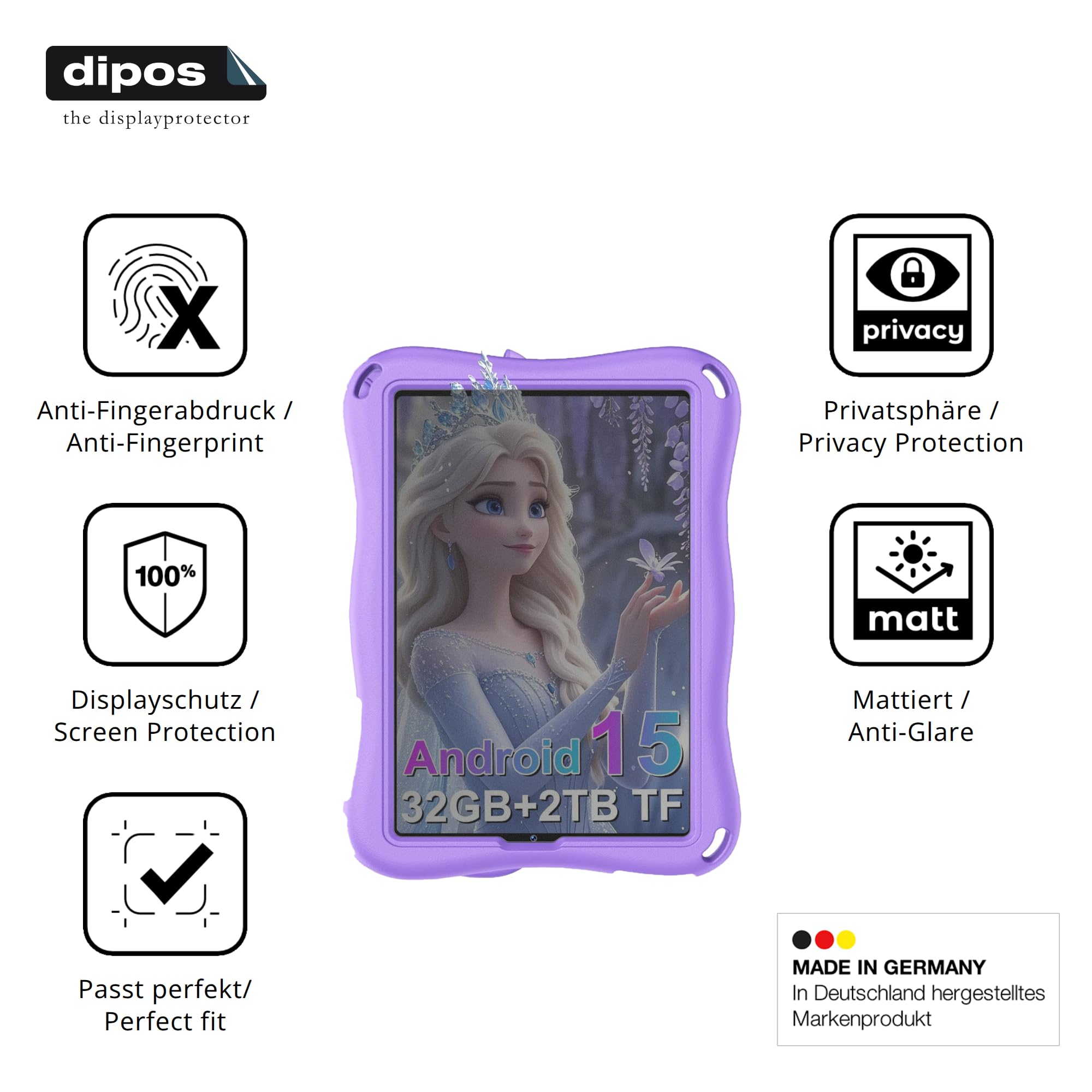 dipos Protector de Pantalla Antiespía para SUAAT S11 | Película protectora mate, filtro de privacidad 4 vías, ajuste perfecto, antiarañazos, sin burbujas, autoadhesivo