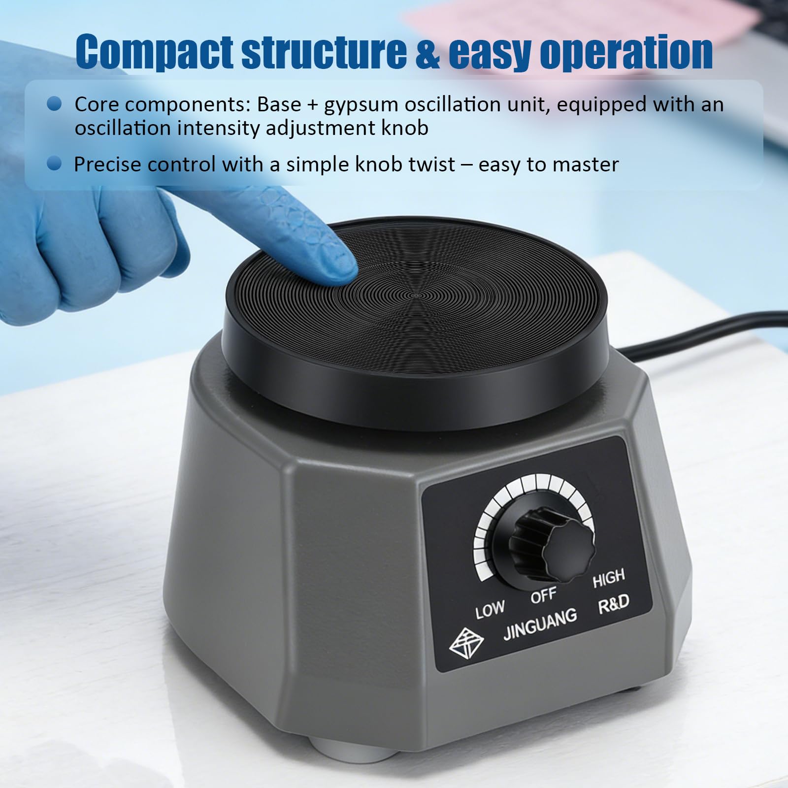 Oscillatore Dentale, 4" 220V 100W Per Gesso Oscillatore Elettrico Velocità Regolabile Attrezzatura Da Laboratorio Odontotecnico Per Miscelazione Fusione Modellazione E Fusione Di Resina